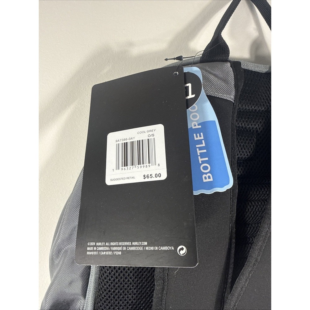 Hurley Lightweight & Durable Everyday Rider Backpack Gray MRSP: $65.00 - Picture 3 of 5